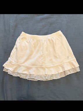 Girls Sofibella White Ruffled Spandex Active Skort